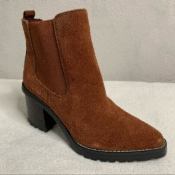 Franco Sarto Women's L -Trent Ankle Boots Side Zip Chunky High Heel Casual Boots - Picture 2 of 10